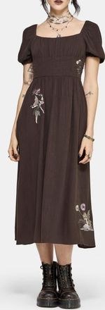 Disturbia Faela Fairy Embroidered Midi Dress in Black at Nordstrom, Size 16