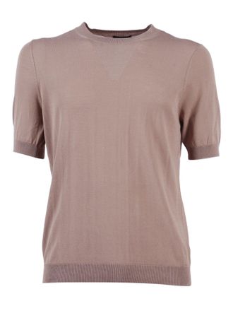 Ballantyne Brown Cotton Short-Sleeved Pullover