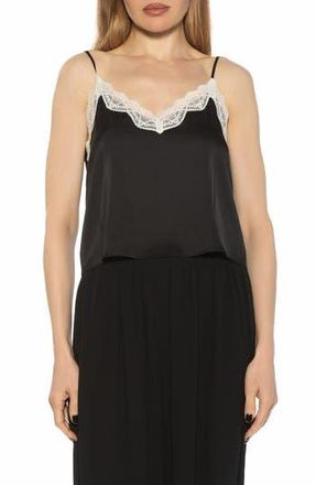 Alexia Admor Isla Lace Trim Cami in Black at Nordstrom Rack, Size X-Small