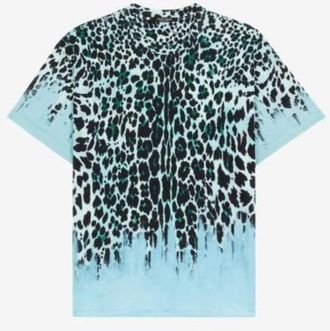 Roberto Cavalli Jaguar Skin Print Cotton T-Shirt, Size X-Small