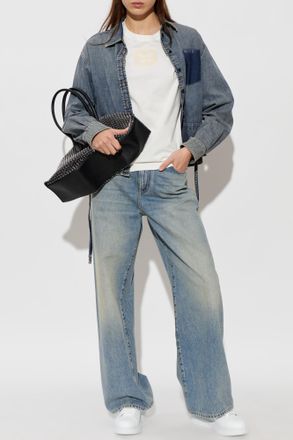Alexander McQueen Denim Shirt, Womens, Navy Blue