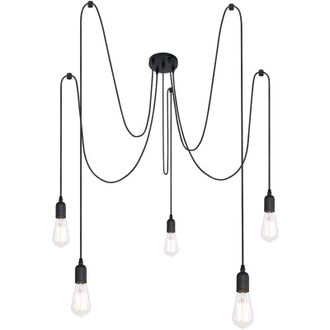 Globo Lighting L&aacute;mpara Colgante - Oliver - Negro - Cuerda - &Oslash; 15cm - E27 - Globo