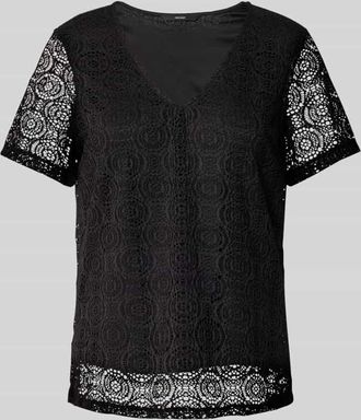 Vero Moda Regular Fit T-Shirt mit Ausbrenner-Effekt Modell MAYA in Black, Gr&ouml;&szlig;e XS