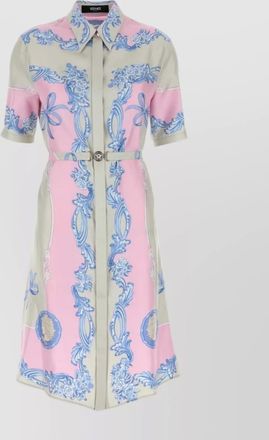 Versace graphic print silk shirt dress