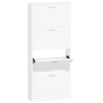vidaXL Vidaxl - Mueble Zapatero Madera Contrachapada Blanco 59x17x150 Cm