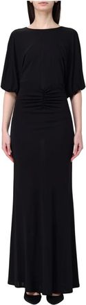 Twinset Elegante Jurk voor Stijlvolle Gelegenheden - Dames - Maxi kleedjes - Zwart - XL - Kleedjes