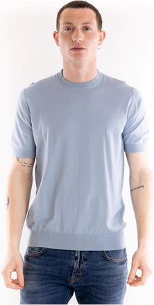 Paolo Pecora Truien & Vesten, Heren, Blauw, M, Katoen, Maglia girocollo