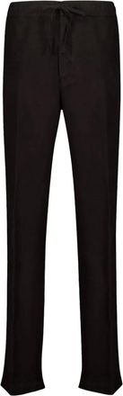 120% Lino Pantaloni dritti in lino - Nero