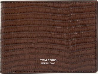 Tom Ford Mens Croc-Effect Leather Bifold Wallet