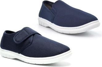Generic Mens Canvas Shoes Mens Pumps Denim Slip On Shoes Size 9 Outdoor Slippers Casual Shoe Size 12 Touch Fasten Shoe Slip in Twin Gusset Sizes 6-12 Navy Blu