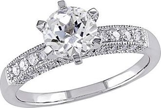 Rina Limor 10K 1.62 Ct. Tw. Diamond & Created White Sapphire Ring