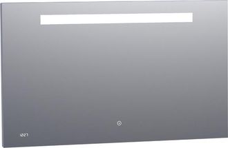 Marcel Breuer Quartz spiegel - 120x70cm - rechthoekig - met klok en directe LED-verlichting met dimfunctie en touch-bediening