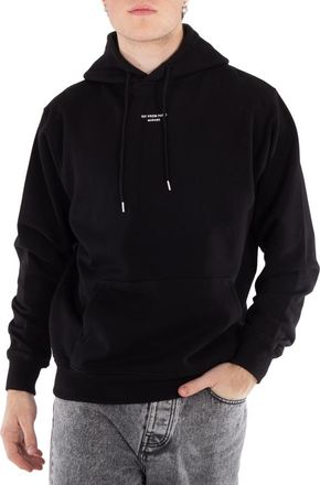Drôle de Monsieur Mens Black Slogan Classique Le Hoodie, Size X-Small