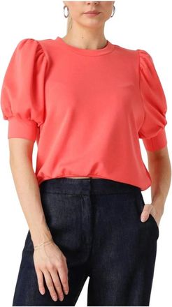 Minus Tops, Dames, Roze, L, Livana T-shirt Koraal