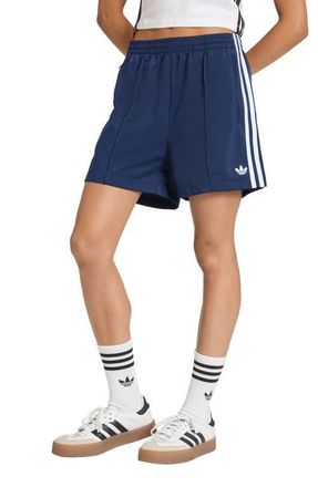 adidas Originals Pintuck Recycled Polyester Shorts in Night Indigo/White at Nordstrom, Size Xx-Small