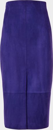 Akris Suede Front Slit Pencil Skirt