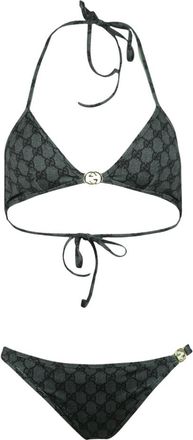 Gucci Bikini GG de punto el&aacute;stico estampado - Swimwear - Mujer - Negro - M