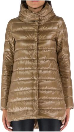 Herno Amelia Ultralight Donsjas A Vorm - Dames - Winterjassen - Bruin - S - Nylon - Jassen