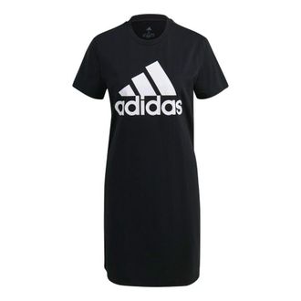 adidas (WMNS) adidas Essentials Logo Dress Asia Sizing Black White GM5588
