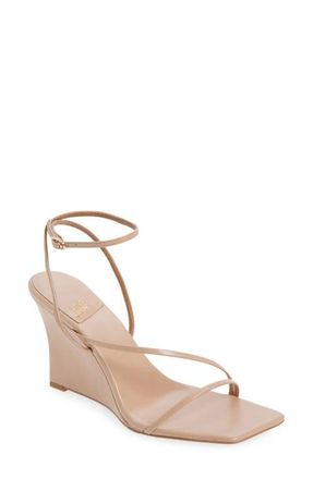 Jeffrey Campbell Highlight Ankle Strap Wedge Sandal in Nude at Nordstrom, Size 6.5