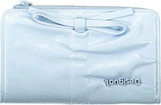 Desigual Portemonnee met strikdetail en ritssluiting - Dames - Accessoires - Blauw - Maat: ONE Size Poliester