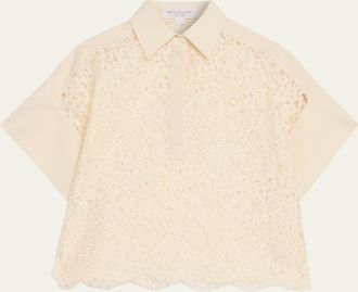 Michael Kors Scalloped Floral Lace Shirt