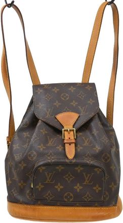 Louis Vuitton Vintage Montsouris Backpack Monogram Canvas Brown Canvas Backpack Bag (Pre-Owned)