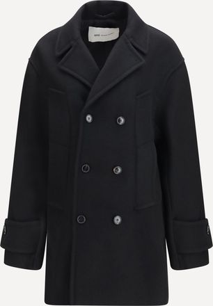 Ami Virgin wool short Caban Coat Female 36