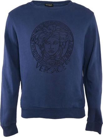 Versace Felpa con ricamo Medusa - Blu