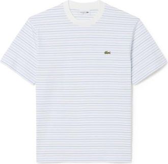 Lacoste Essentials Stripe Cotton T-Shirt in Phoenix Blue/Flour at Nordstrom, Size 8