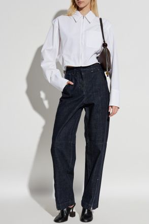 Jacquemus Jeans With Logo, Womens, Navy Blue
