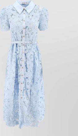 Self Portrait knee length dress short sleeves lace belt