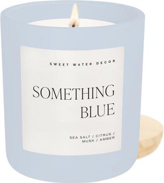 Sweet Water Decor 15 oz Wedding and Engagement Candles in Something Blue at Nordstrom