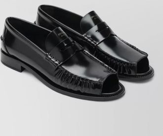 Prada leather peep-toe loafers