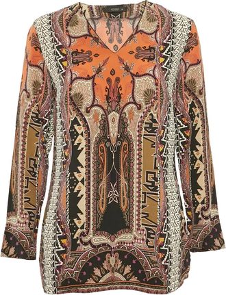 Etro Blouse met paisley-print - Bruin