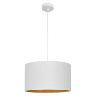 Netlighting Alba Cylindrical Pendant Ceiling Light White Gold 45cm