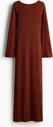 H&M Textured-knit Maxi Dress in Brown at Nordstrom, Size X-Large