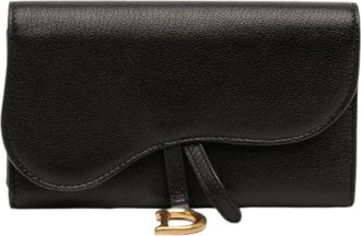Dior Pre-owned Leder Portemonnee - Dames - Vintage Accessoires - Zwart - ONE Size - Leer - Vintage