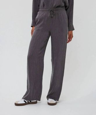 Esqualo Womens Elastic Waist Textured Pants In Black