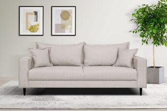 HOME AFFAIRE 3-Sitzer »VEYRAS, hoher Sitzkomfort, Masse B/T/H: 212/84/76 cm« mit Wellenunterfederung, incl. Rückenkissen und Zierkissen