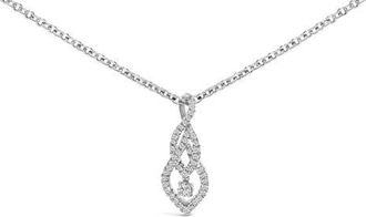House of Brilliance Sterling Silver 1/3 Cttw Diamond Swirl Teardrop Pendant Necklace at Nordstrom