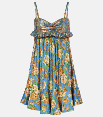 Paco Rabanne Floral chainmail minidress