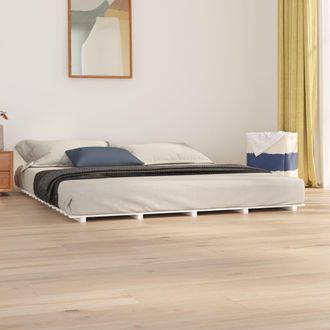 vidaXL Vidaxl - Estructura De Cama De Madera Maciza De Pino Blanco 160x200 Cm