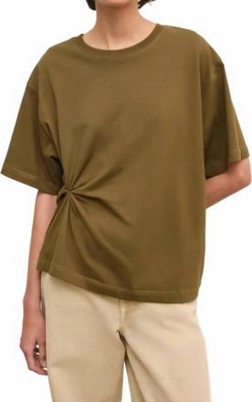 House of Dagmar Knot Tee In Dark Olive