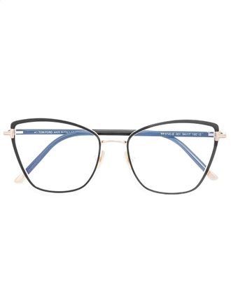 Tom Ford Eyewear cat-eye optical glasses - women - Metal (Other) - 54 - Black