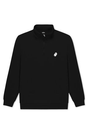 Dalix Womens Heartly Ghost Quarter Zip Pullover in Black at Nordstrom, Size Xx-Large
