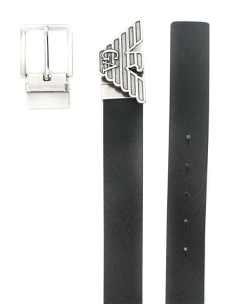 Emporio Armani Black Logo Reversible Belt