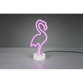 Trio Leuchten Trio Lighting - Lampara De Mesa Flamenca Led 1.8w En Plastico Blanco Con Interruptor On/off Y Cable Usb R55240101