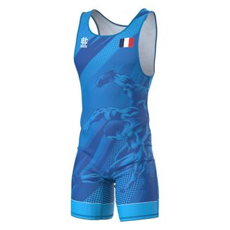 OEM Maillot De Lucha Libre Masculino Con El S&iacute;mbolo De Francia, Talla 2xl, Color Rojo