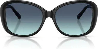 Tiffany & Co. 56mm Pillow Sunglasses in Black/azure Gradient Blue at Nordstrom